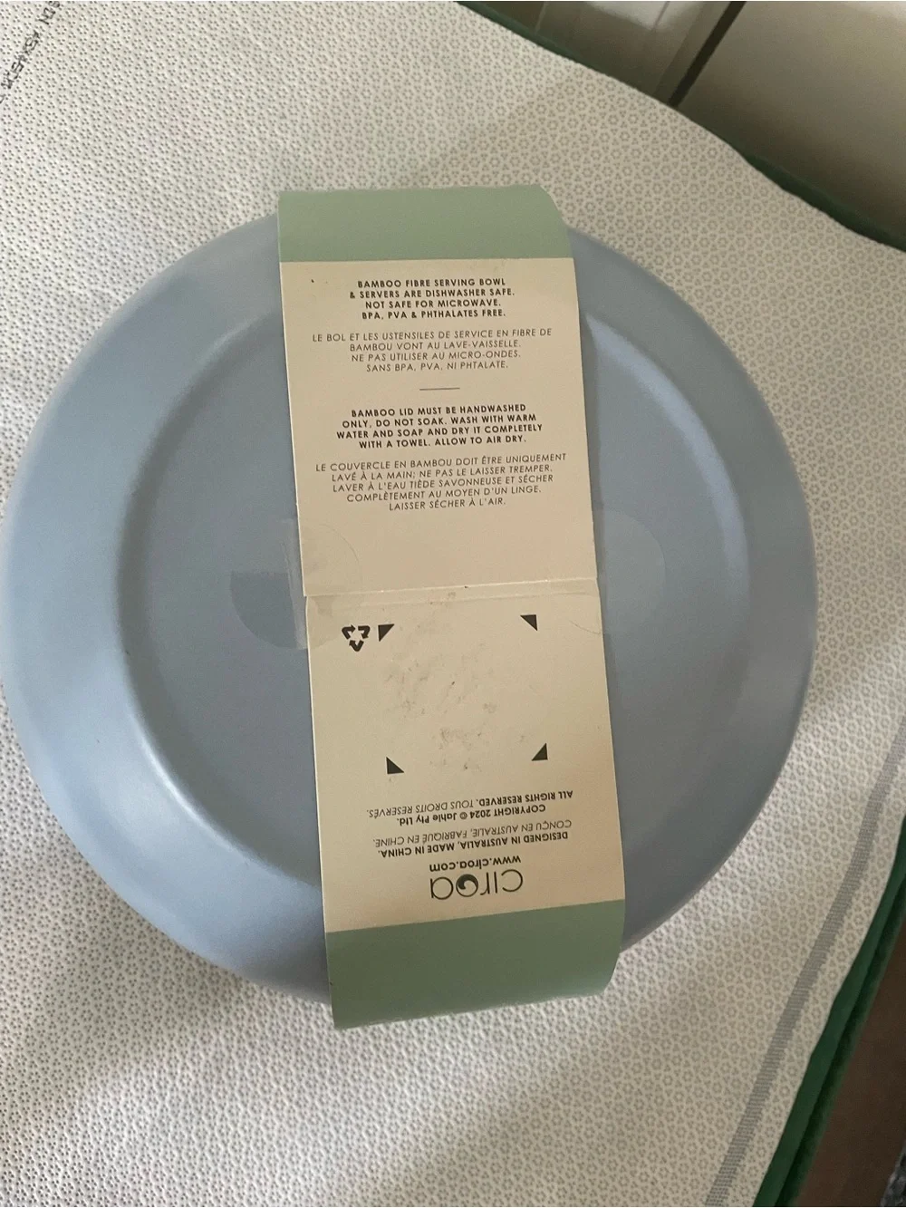 Bamboo Serving Bowl with Gray Salad Servers